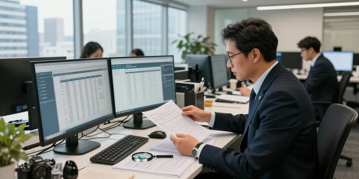 Ruang kerja profesional auditor forensik aafikotajakarta.org dengan berbagai dokumen dan analisis.