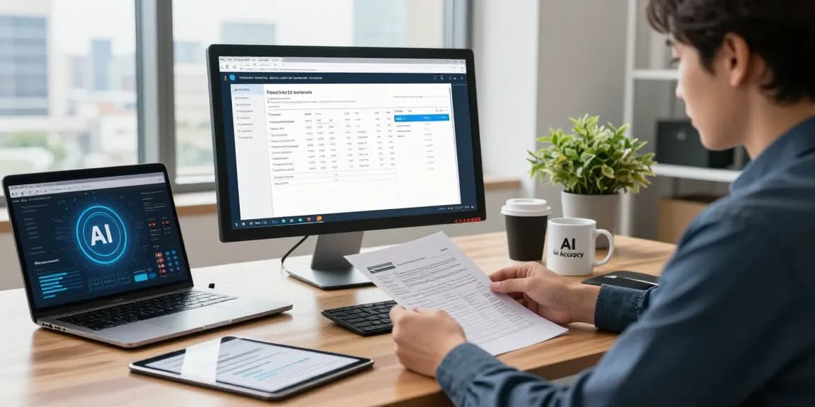 Verify PDFs with AI to detect fraud receipt in a modern office setting.