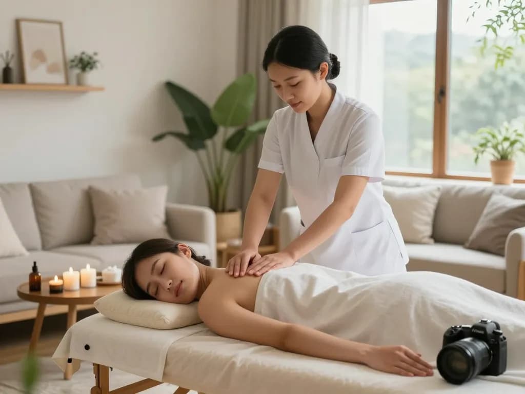 Relaxing massage experience at home with https://www.maxim-anma.net providing soothing therapy in a serene setting.