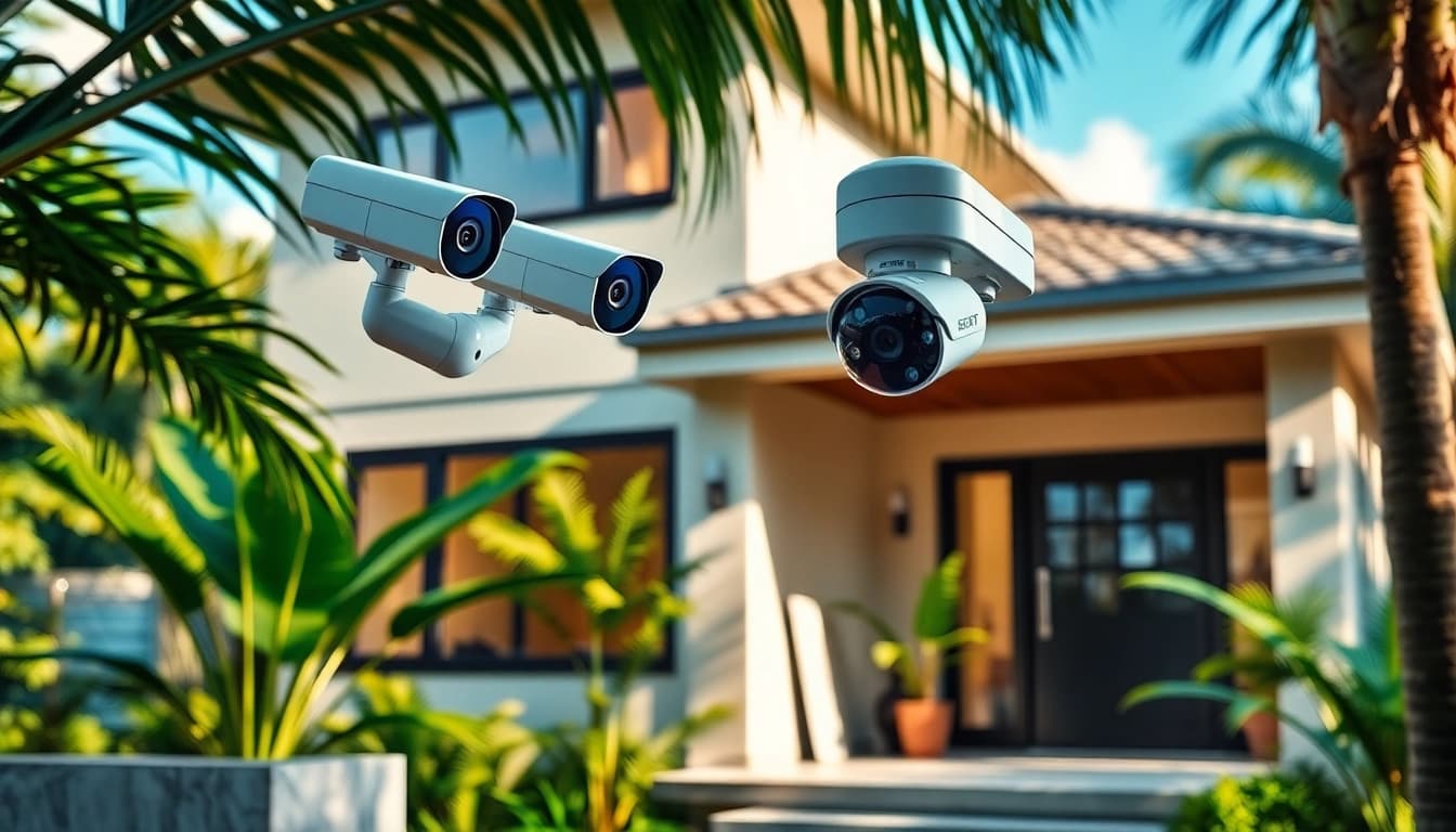 Cámaras de seguridad en Liberia instaladas en una casa moderna que muestran soluciones de seguridad de alta tecnología para una mayor seguridad.