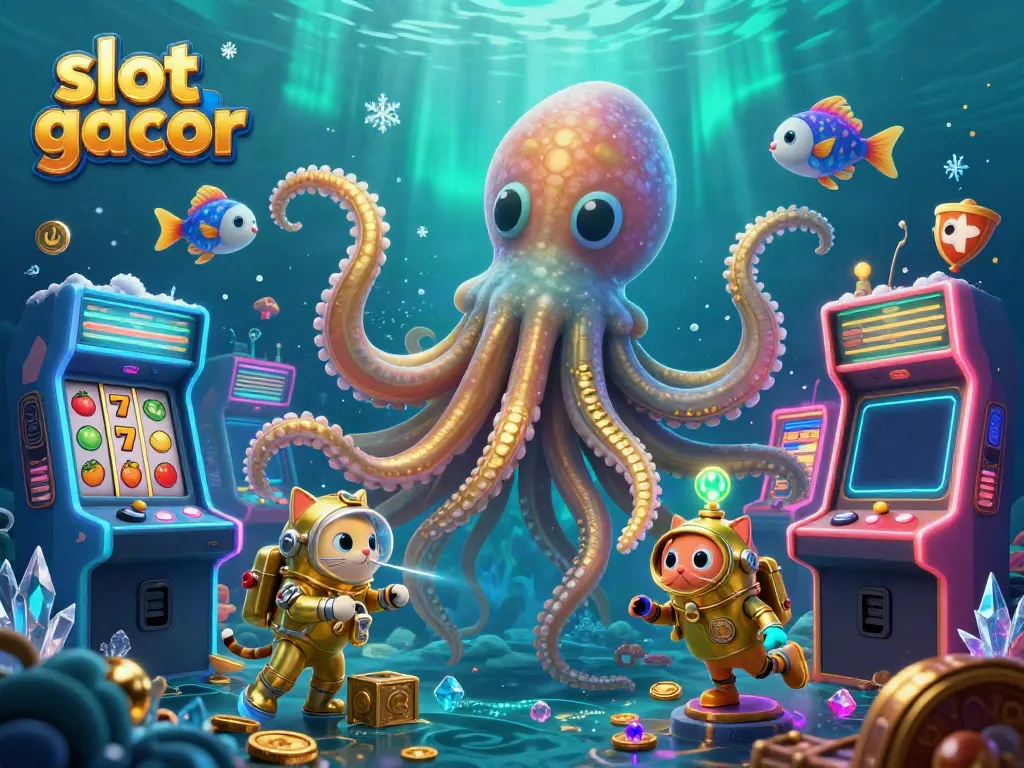 Temukan slot gacor dengan iluminasi 3D yang menakjubkan, menggambarkan karakter yang penuh warna dan elemen kasino lainnya.