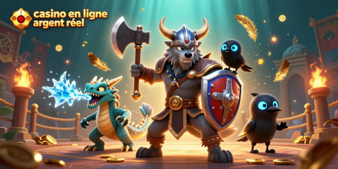 Expérimentez le casino en ligne argent réel avec des personnages captivants dans une scène dynamique.
