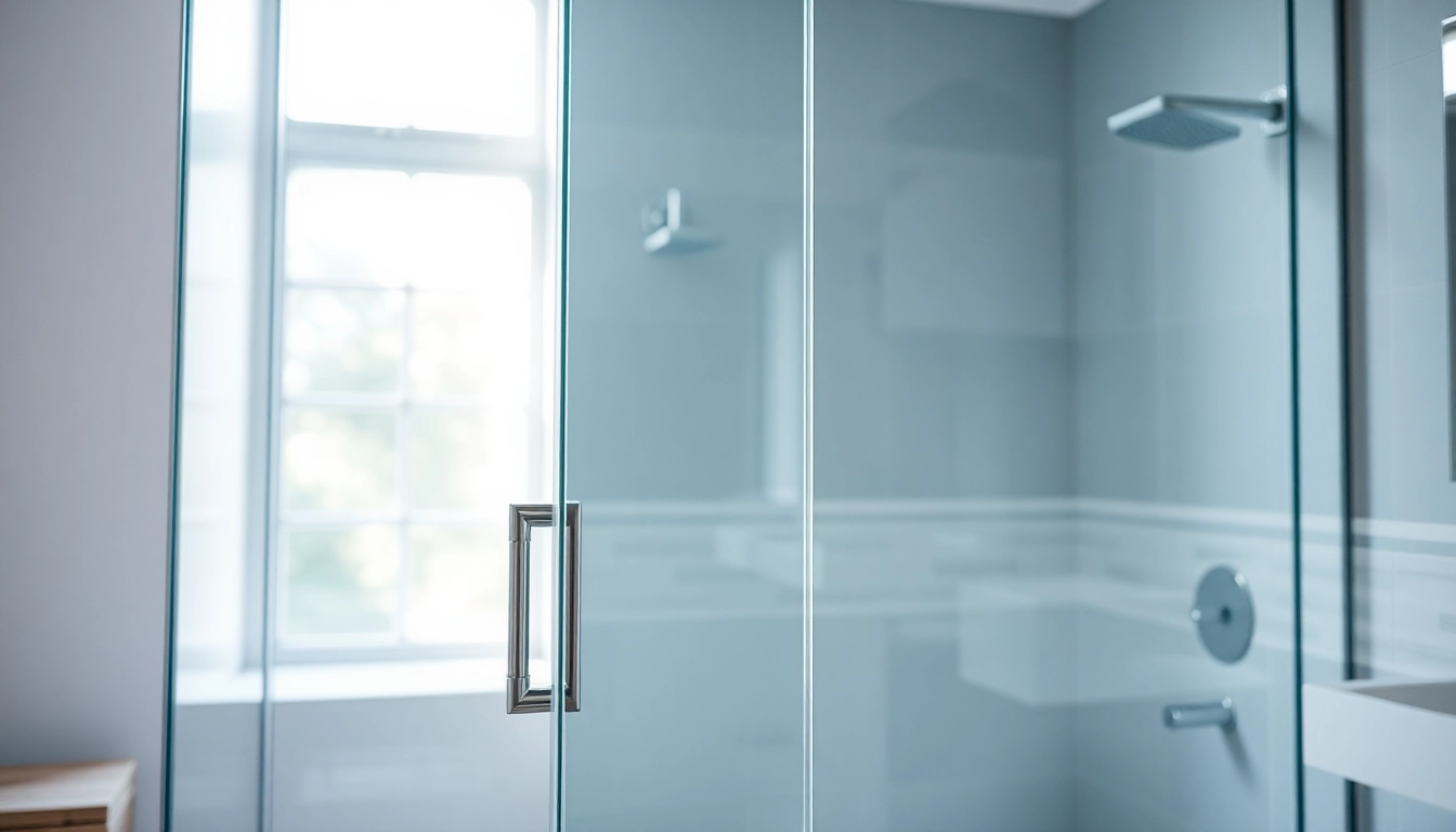 Stylish glass shower doors showcasing modern elegance and luxury in a bathroom.