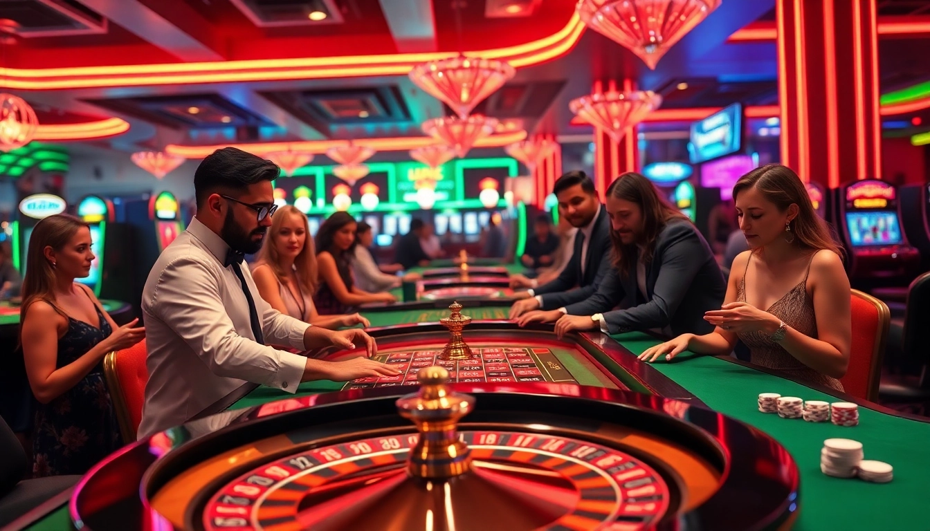 Memenangkan permainan dengan QQWIN4D di meja roulette yang ramai.