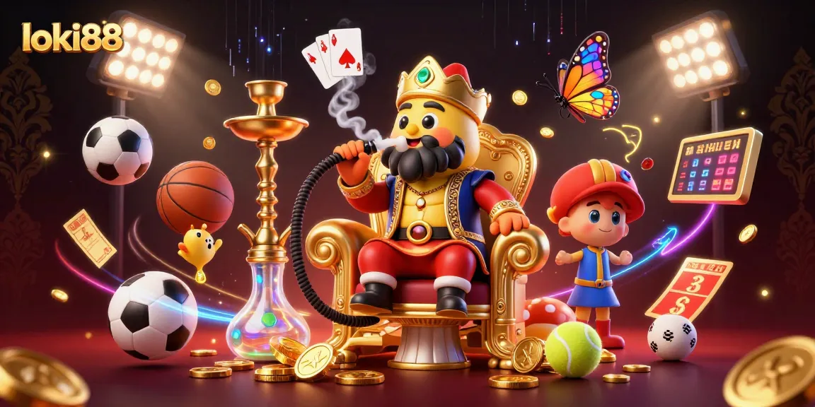 Play thrilling games at loki88 with an enchanting caterpillar master in a lively casino atmosphere.