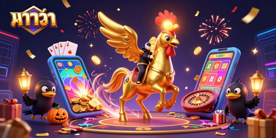 Experience the thrill of บาคาร่า with vibrant casino action in this dynamic 3D illustration.