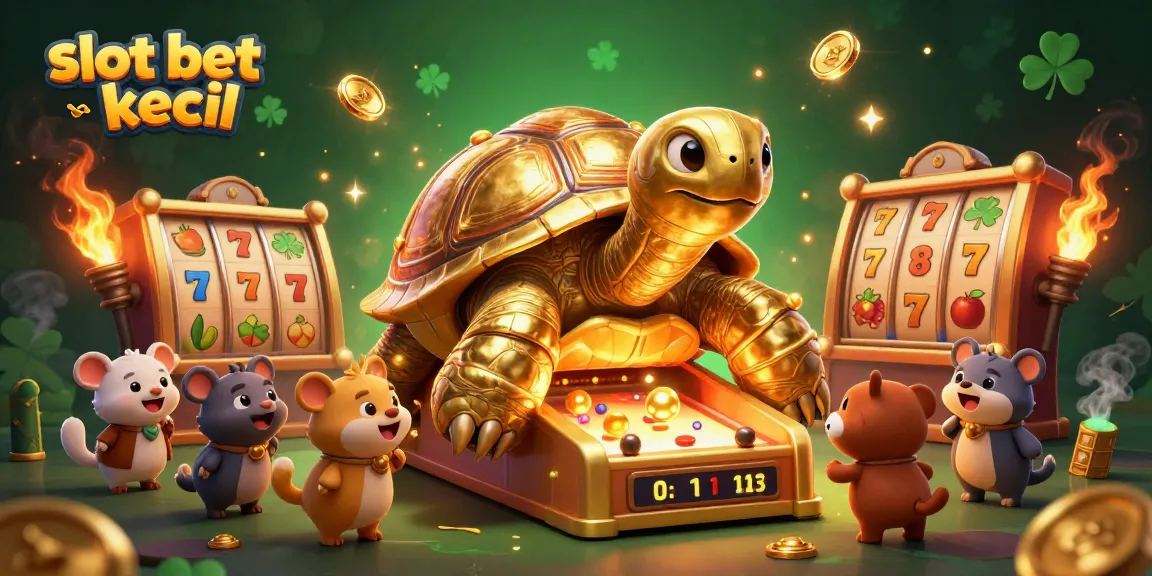Engage in thrilling gameplay with slot bet kecil featuring a captivating golden tortoise and slot machine elements