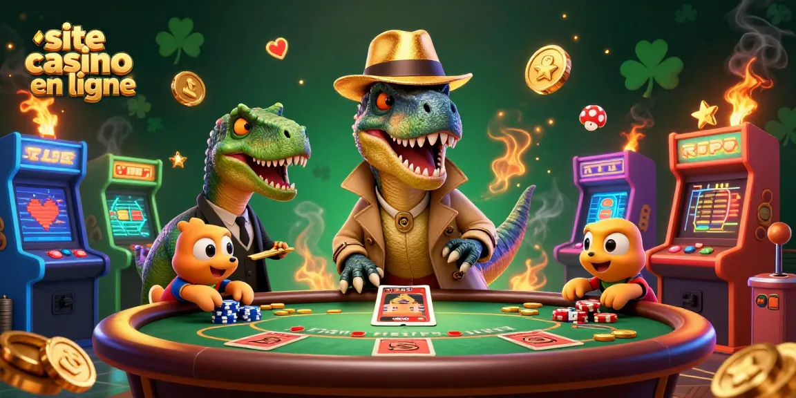 Gagnez sur le site casino en ligne avec un drôle de velociraptor aux cartes, un pit boss stégosaure et un voleur.