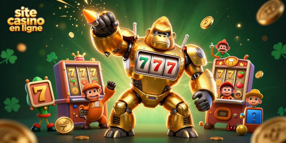 Jouez sur le site casino en ligne avec des machines à sous et un gorille robot. Découvrez les jackpots!