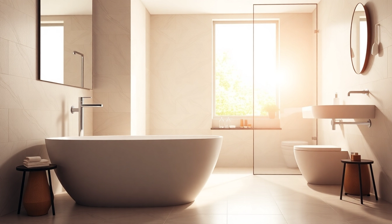Stunning bathroom installation trafford showcasing modern fixtures and serene ambiance.