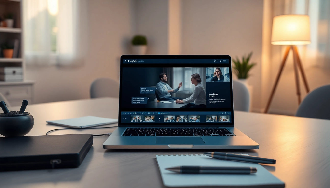 Engaging visual of a video to promptgenerator tool showcasing AI video analysis on a laptop.