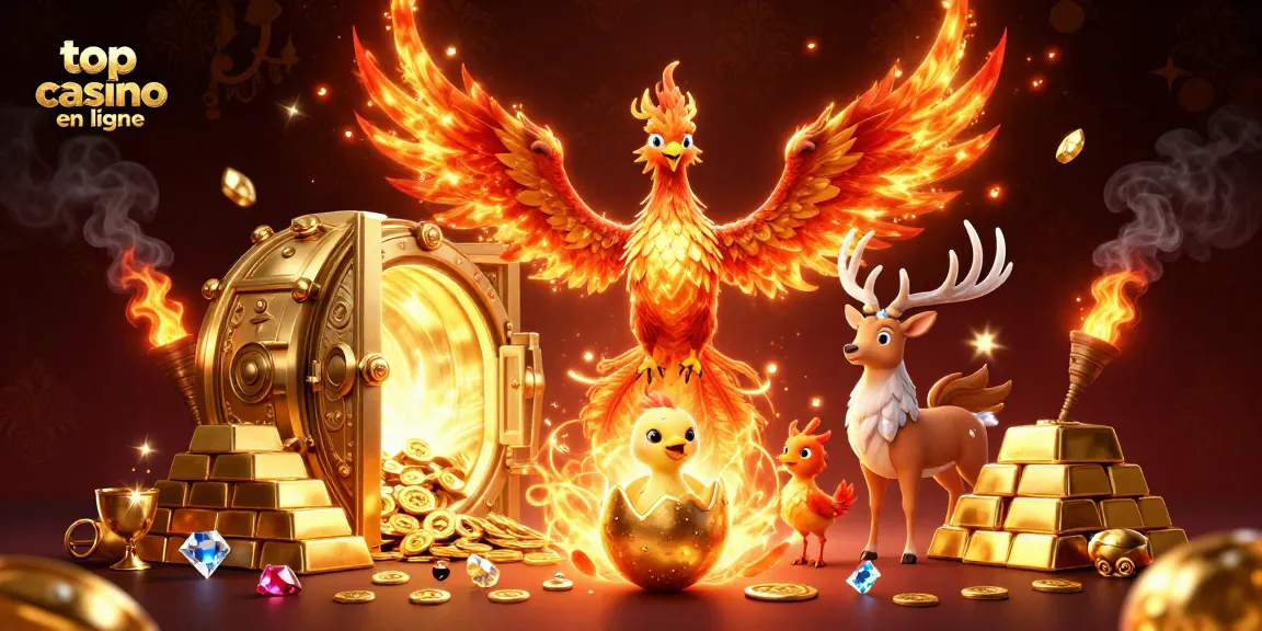 Gagnez avec le meilleur casino en ligne, profitez de l'illustration 3D des jeux et richesses.