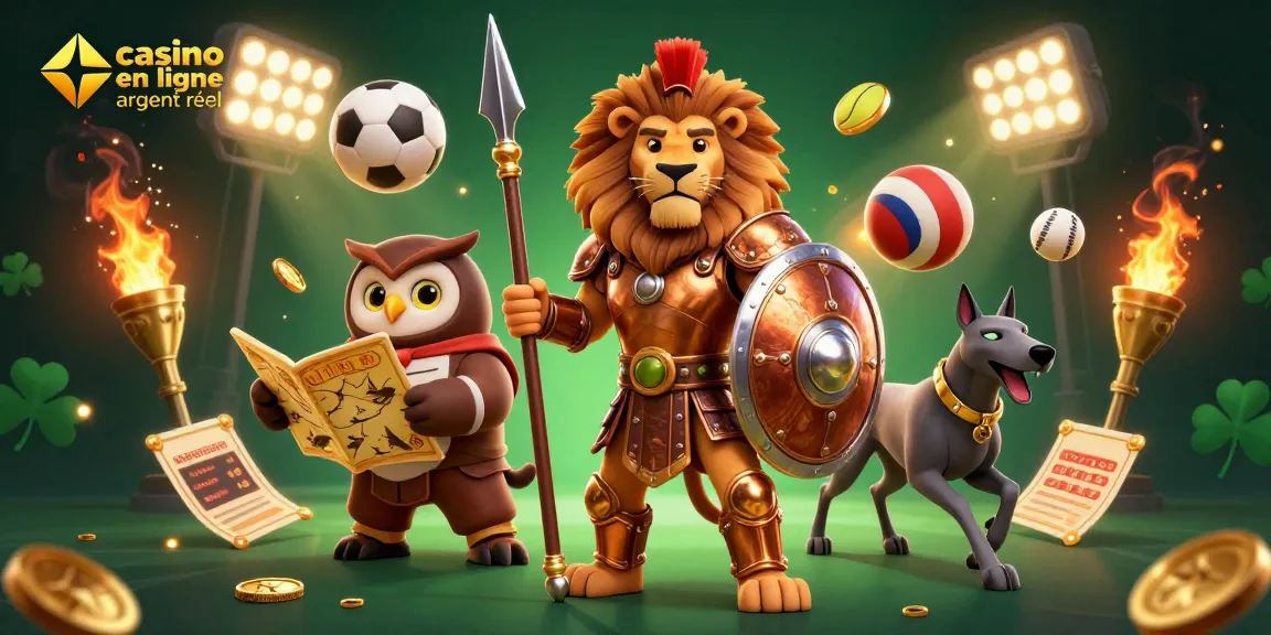 Jouez sur un casino en ligne argent réel avec des personnages de casino dynamiques dans une illustration 3D captivante.