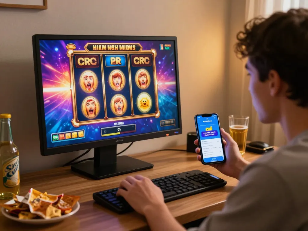 Pemain yang antusias merayakan kemenangan di platform permainan online situs slot gacor.