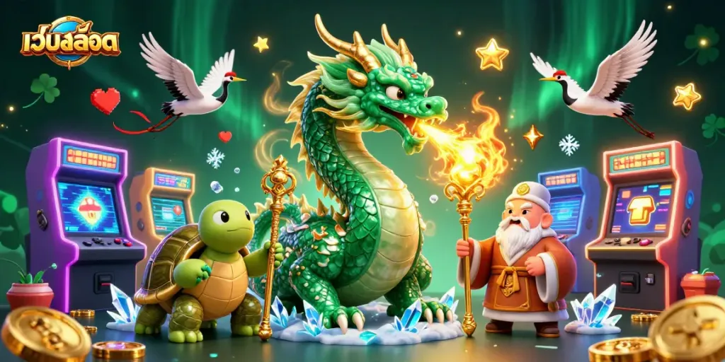 สนุกกับเกม เว็บสล็อต ที่เต็มไปด้วยมังกรหยกและเครื่องเล่นสล็อตสวยงาม