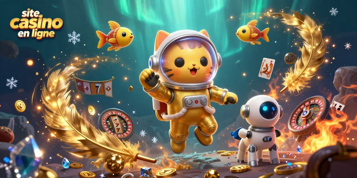 Jouez sur un site de casino en ligne avec des astronautes et des éléments de jeu captivants.