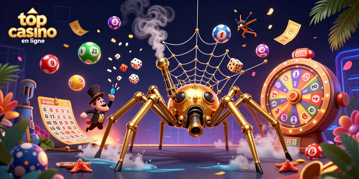 Plongez dans le monde du top casino en ligne avec une illustration captivante et dynamique.