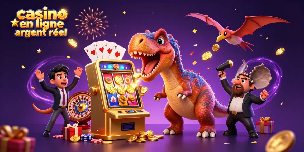 Authentique expérience de casino en ligne argent réel avec un pachycéphalosaure gagnant des jetons d'or.