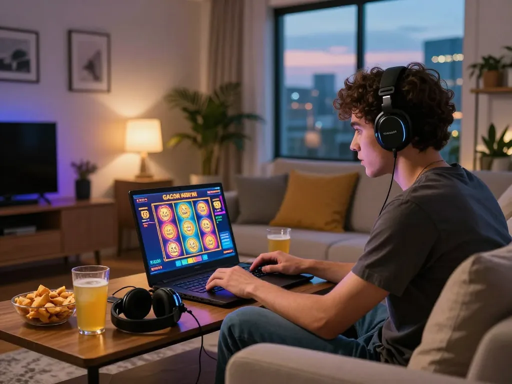 Exciting online gaming with slot gacor hari ini interface in cozy living room