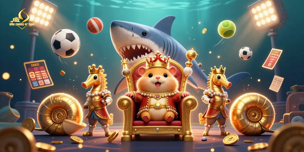 Pariez avec le site de casino en ligne, représentant un roi hamster et ses gardes marins au royaume sous-marin.