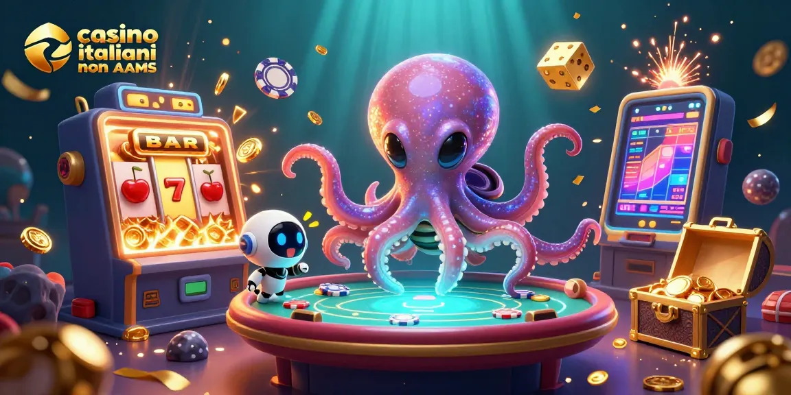 gioca nei casino italiani non AAMS, tentacoli di un polpo alieno e robot accompagnano un tavolo da poker olografico animato