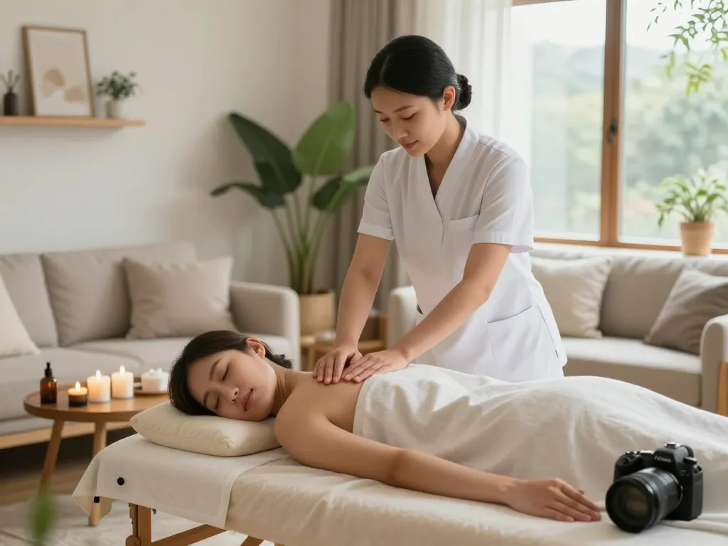 Relaxing massage experience at home with https://www.maxim-anma.net providing soothing therapy in a serene setting.