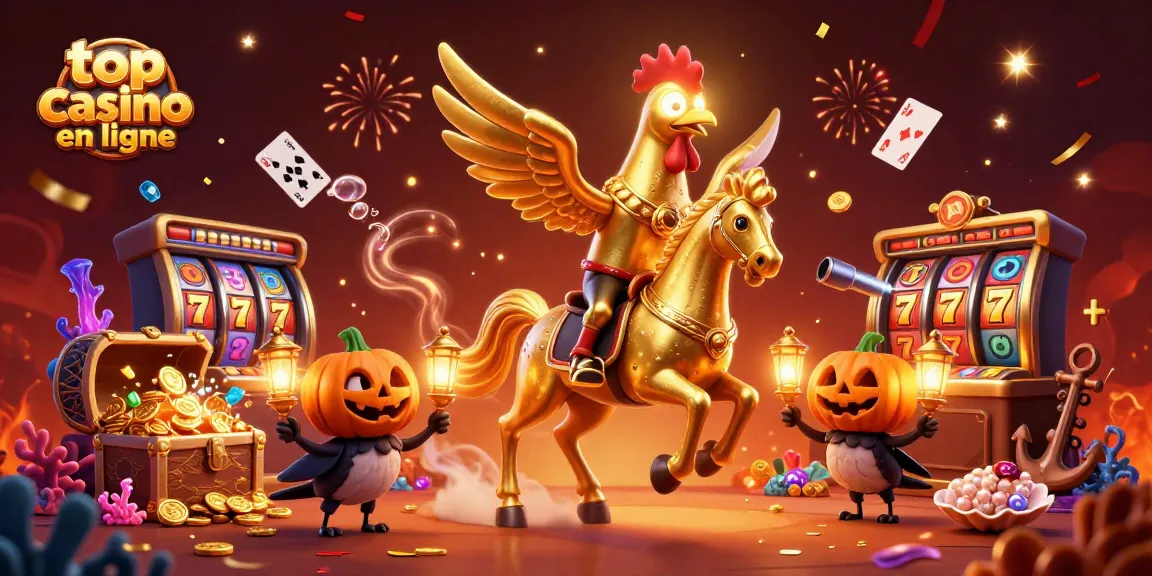 Décrochez vos gains avec les jeux du top casino en ligne dans une illustration festive.