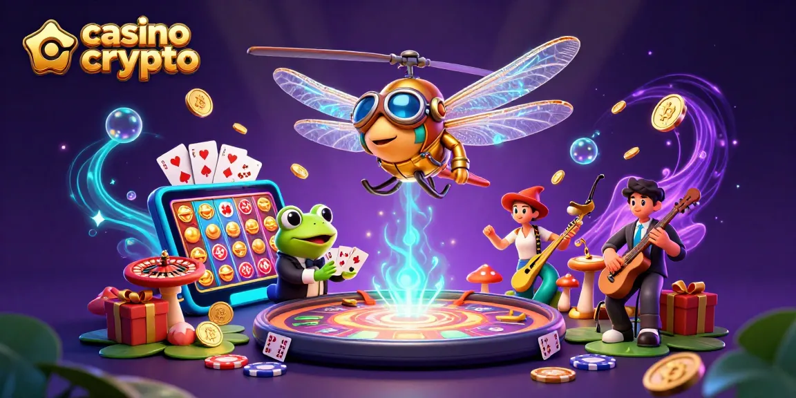 Le casino crypto présente un pilote de libellule et un croupier grenouille, ajoutant de l'excitation aux jeux.
