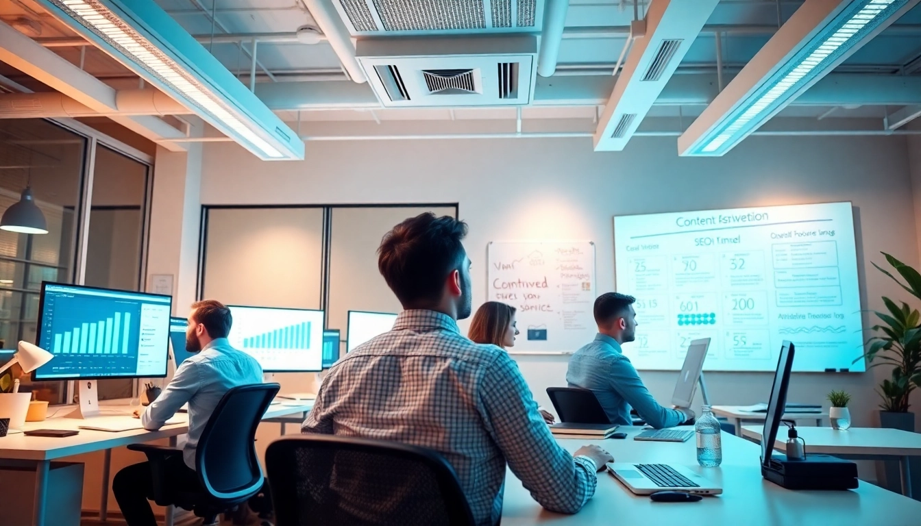 Professional digital marketing team optimizing websites with a focus on Từ khoá phụ.