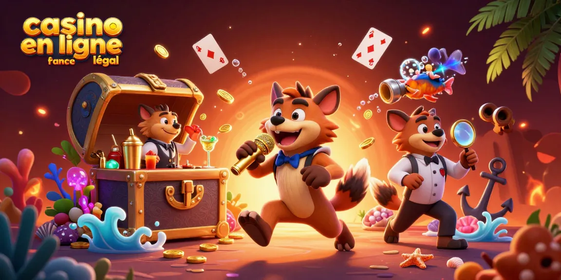 Découvrez les casinos en ligne France légal avec cette illustration captivante remplie de détails et d'animation.