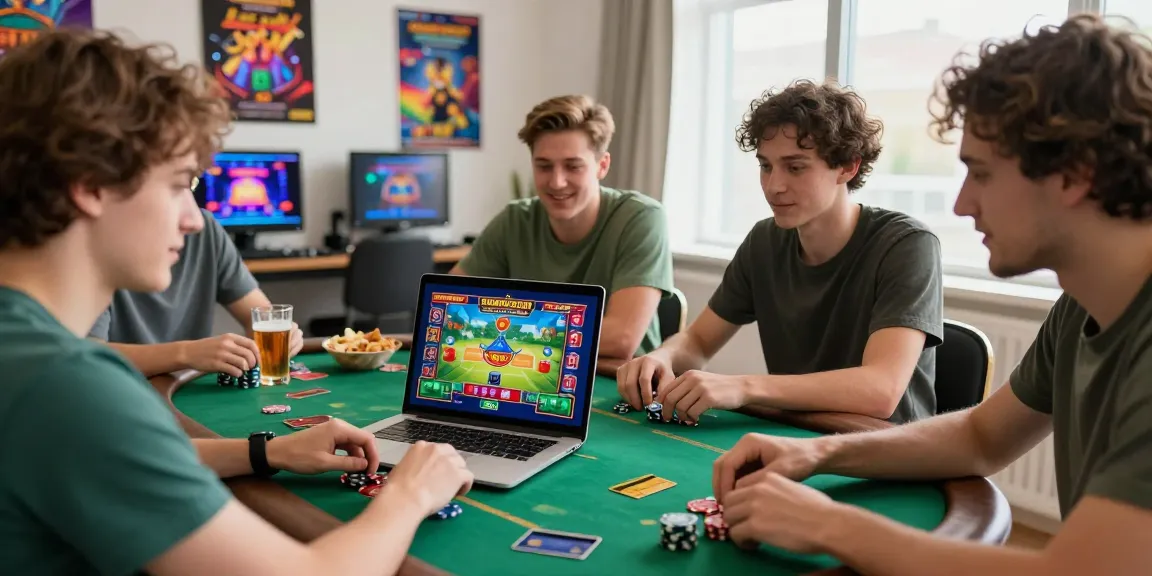 Exciting online gaming scene with friends playing at credit card casinos https://alsbury.co.uk/ amidst colorful game graphics and casual snacks.