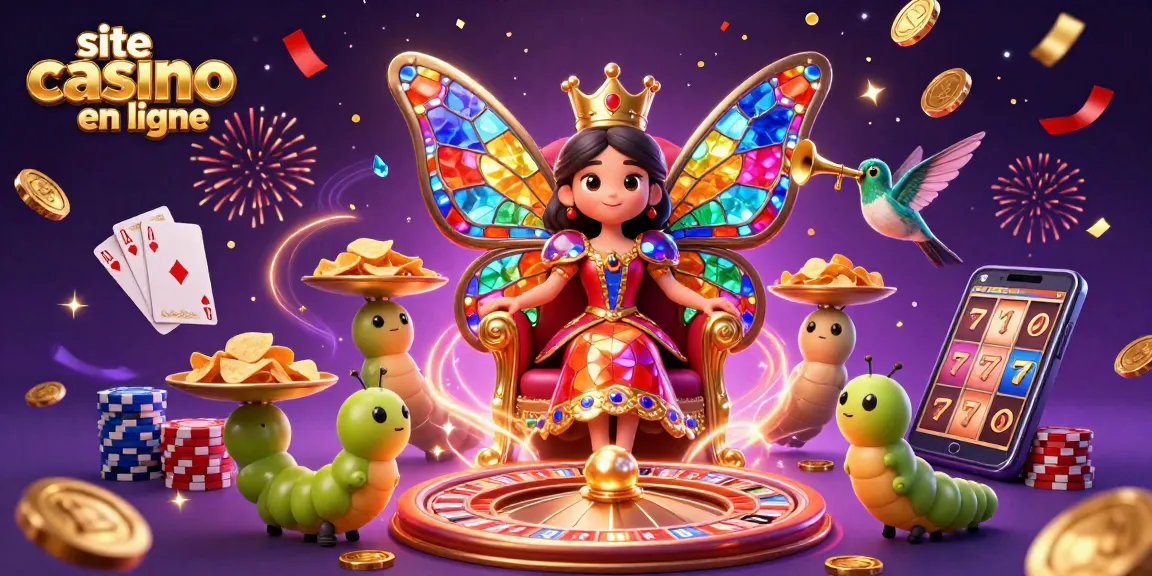 Vivez l'expérience d'un site casino en ligne captivant avec une reine papillon et des serviteurs à chips.