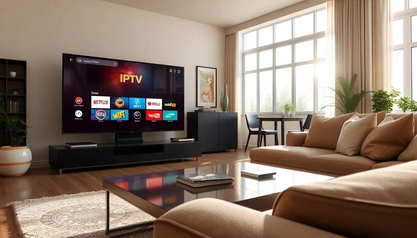 Enhance your entertainment experience with iron iptv in a modern living room setting.