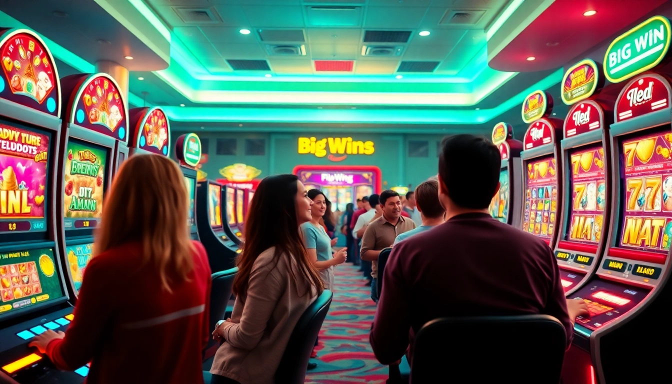 Kode4d slot games showcasing vibrant gameplay and joyful players in a lively casino atmosphere.