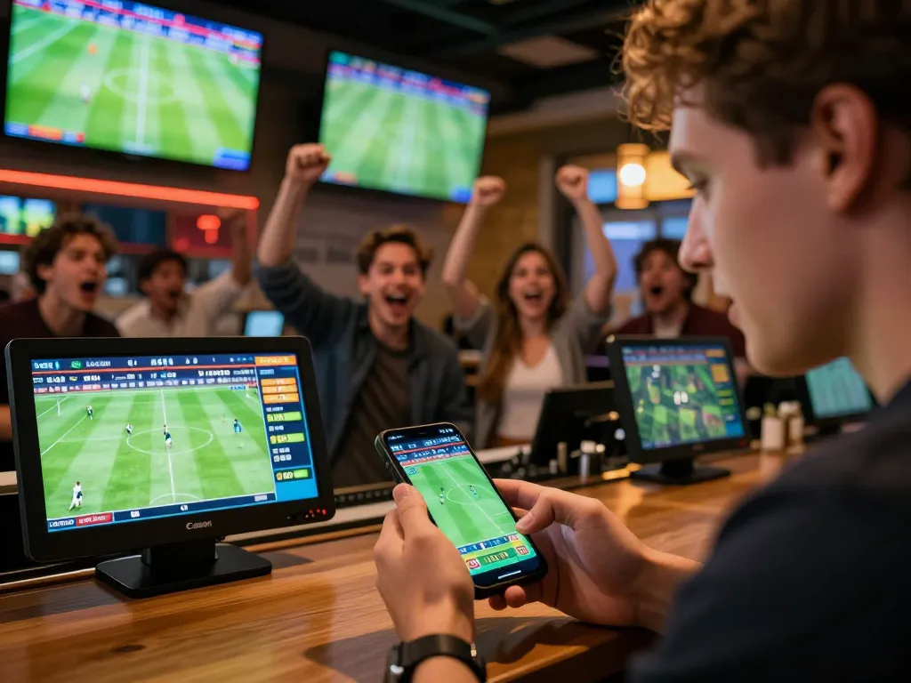 Engage in Pasaran bola Golbos by placing strategic bets on live sports events in a modern sports bar.