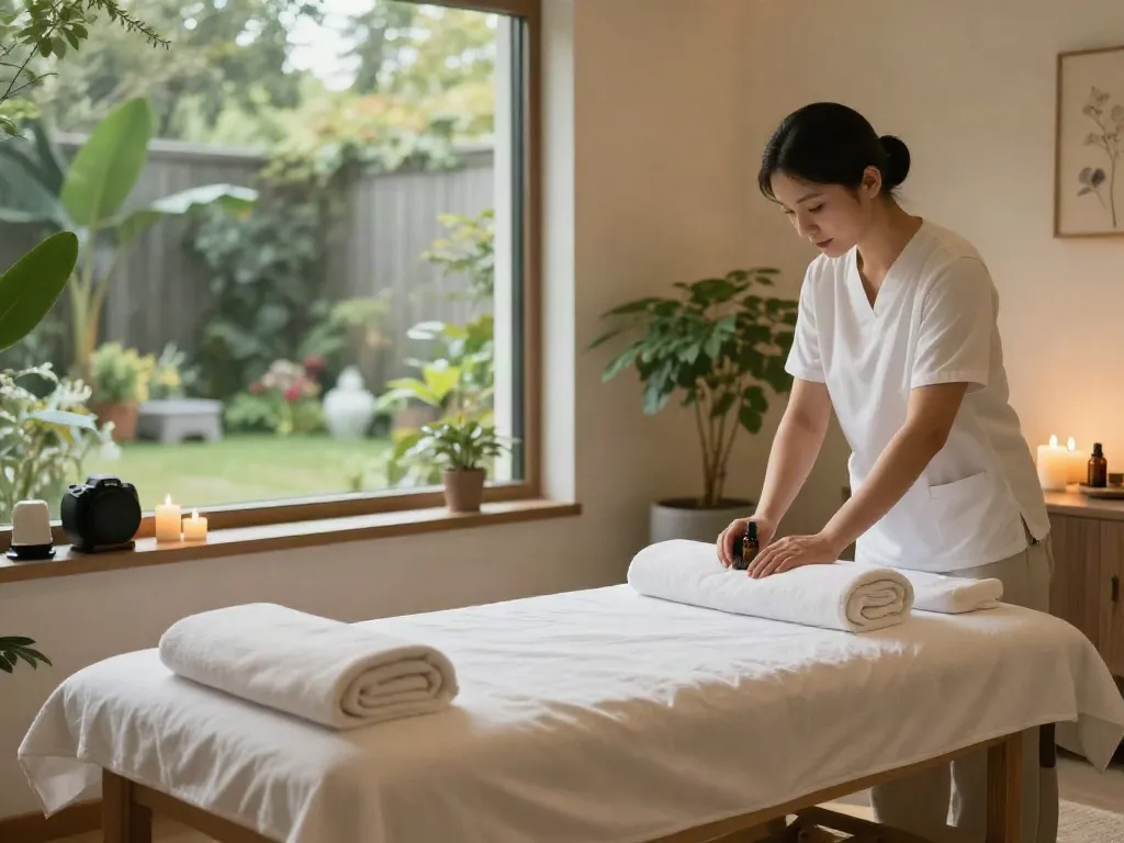 Experience 영종도출장마사지 in a serene spa with calming ambiance and soothing elements.