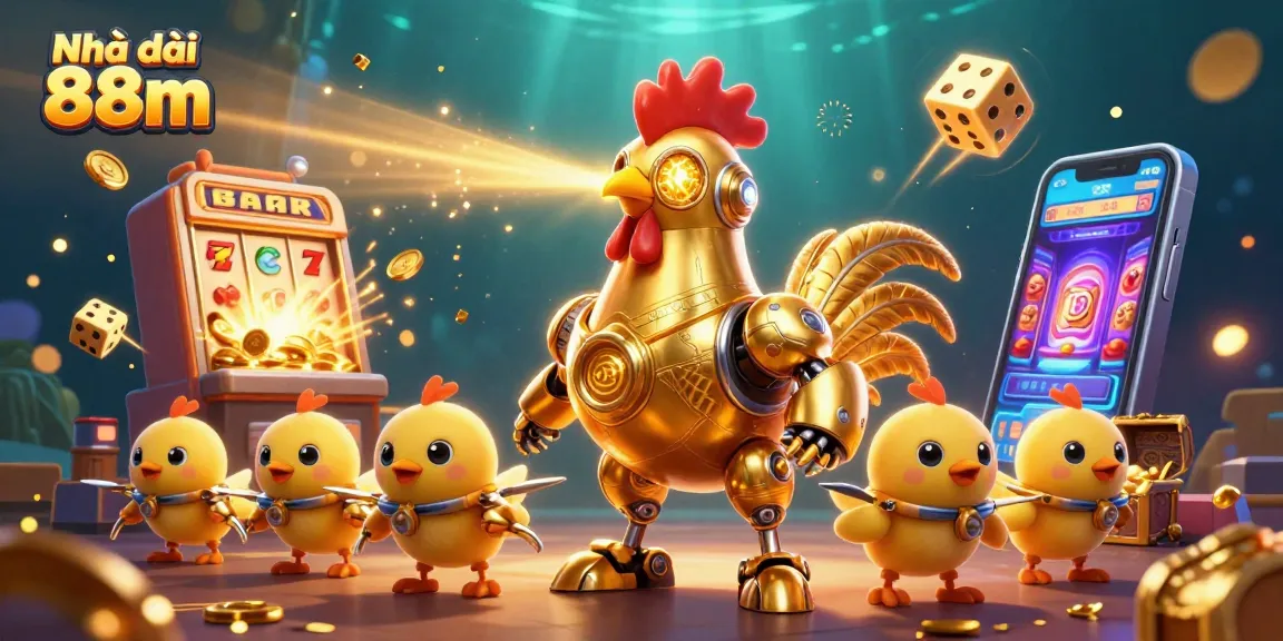 Engage with the thrilling world of Nhà cái 88m, featuring dynamic gambling elements and a futuristic theme.