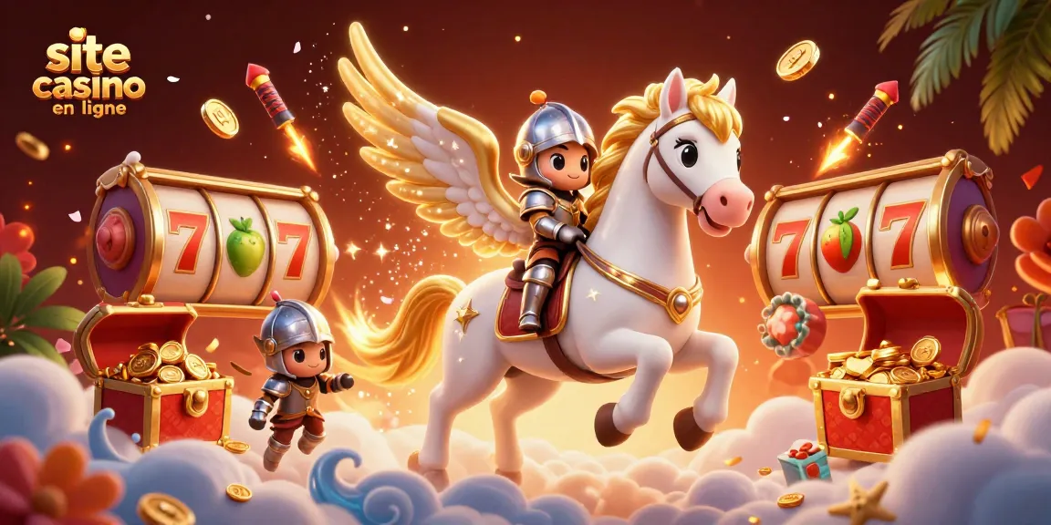 Vivez l'excitation du site casino en ligne avec un cheval céleste et un chevalier au cœur de l'action.