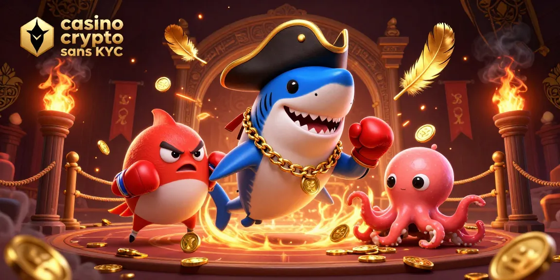 Plongez dans l'univers du casino crypto sans KYC avec un poisson-pirate et un octopus riche en or !