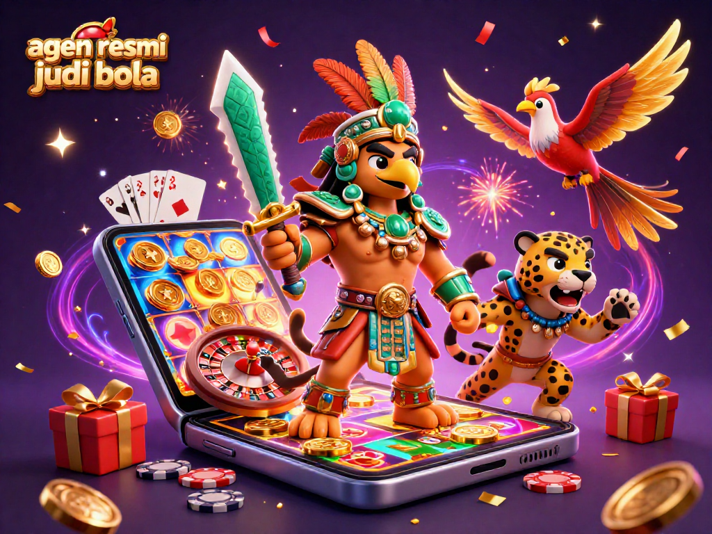 Experience the excitement of agen resmi judi bola with dynamic slot game elements and vibrant characters.