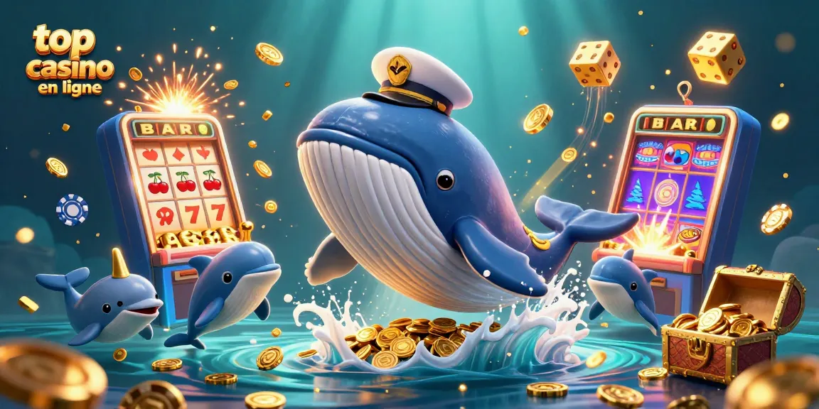 Plongez dans l'univers du top casino en ligne avec une scène dynamique de personnages marins jouant avec des jetons de poker.