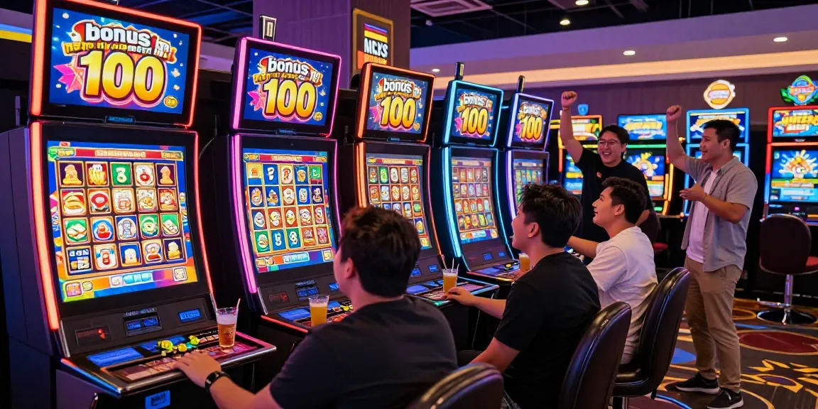Exciting casino gaming scene featuring players enjoying the bonus new member 100 promotion at vibrant slot machines.
