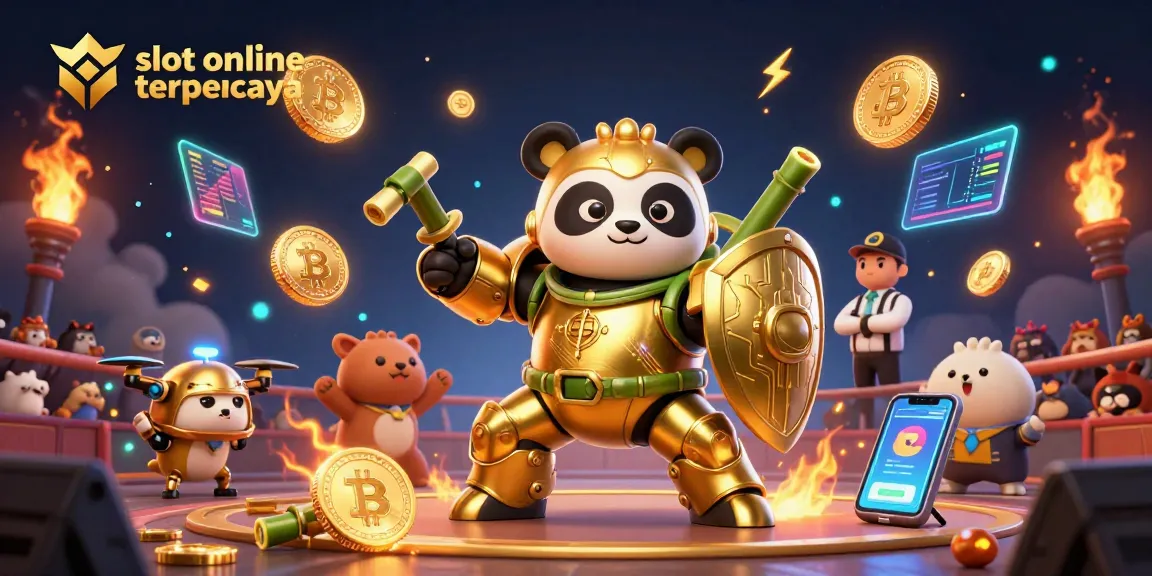 Engage with the slot online terpercaya industry, witnessing a thrilling gaming scene with vibrant characters and immersive elements.