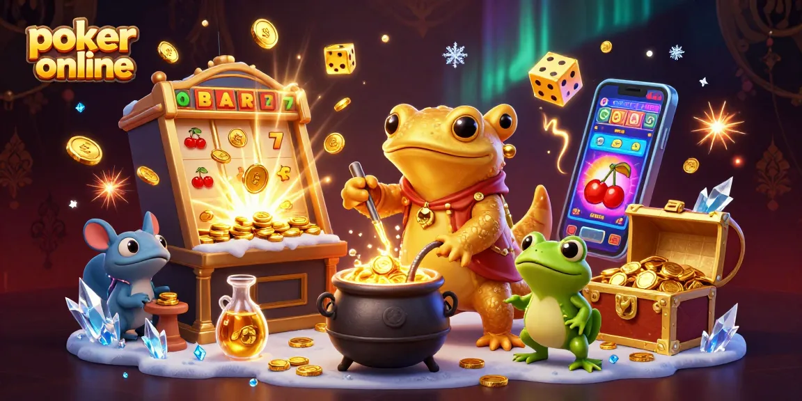 Jouez à poker en ligne tout en explorant un laboratoire magique débordant d'or et de symboles de casino.