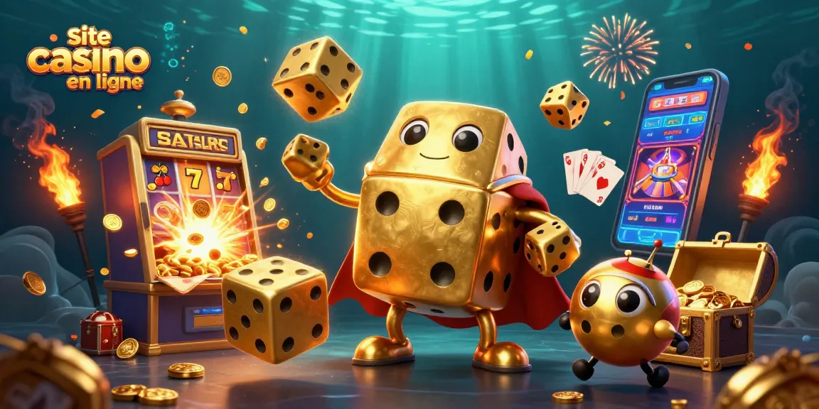 Jouez sur le site casino en ligne avec un golem de dés dorés jongleur et une machine à sous explosive.