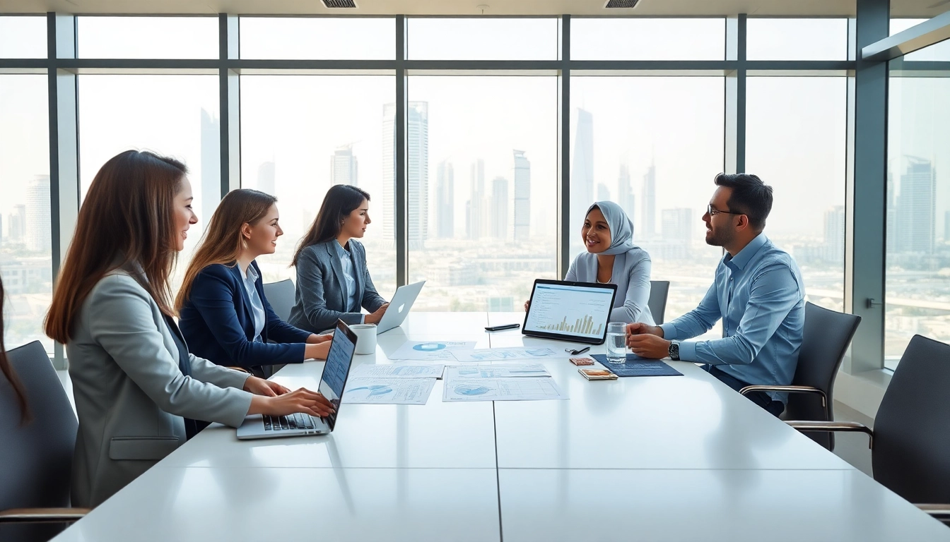 Professional team discussing Corporate Tax Services in UAE in a modern office setting