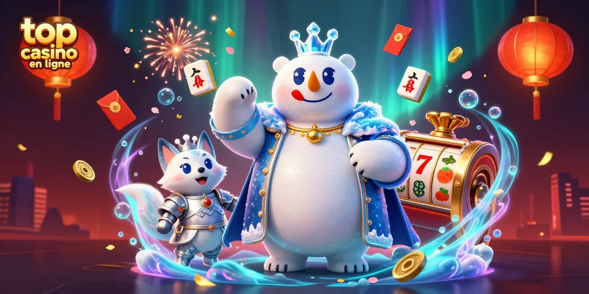 Vibrez au top casino en ligne avec l'ours polaire royal et le renard en armure, entourés d'éléments rustiques.