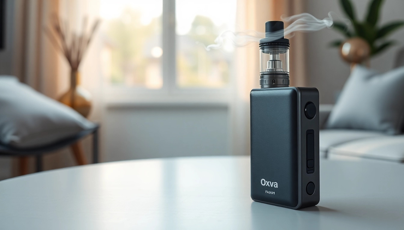 Genießen Sie die exklusive Oxva Vape-Erfahrung mit einem stilvollen Setup in entspannter Atmosphäre.