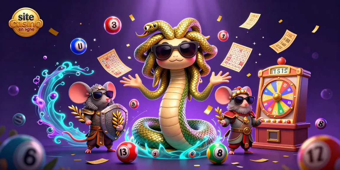 Jouez sur le site casino en ligne avec Méduse et des éléments de loterie animés.