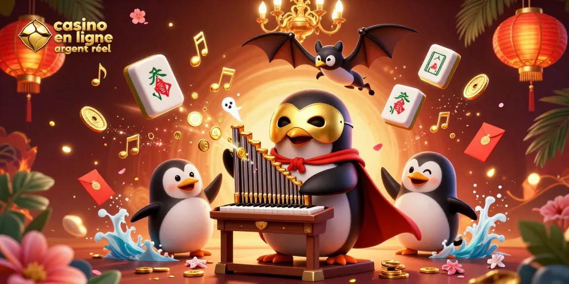 Jouez au casino en ligne argent réel avec un pingouin fantôme et des éléments de jeu scintillants.